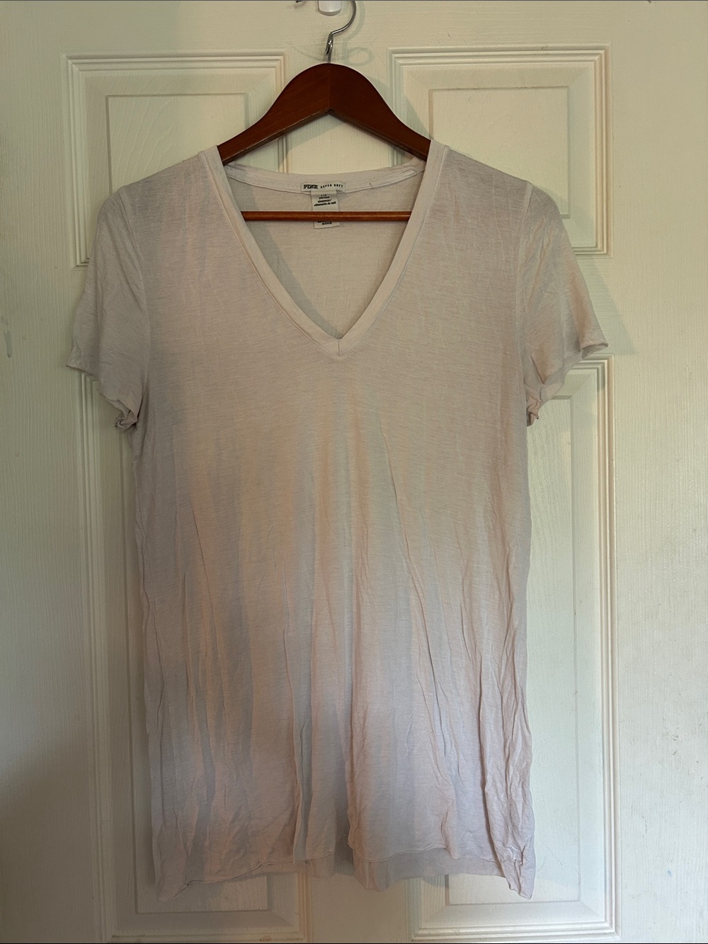 White Victoria Secret PINK V-Neck Women's Tee